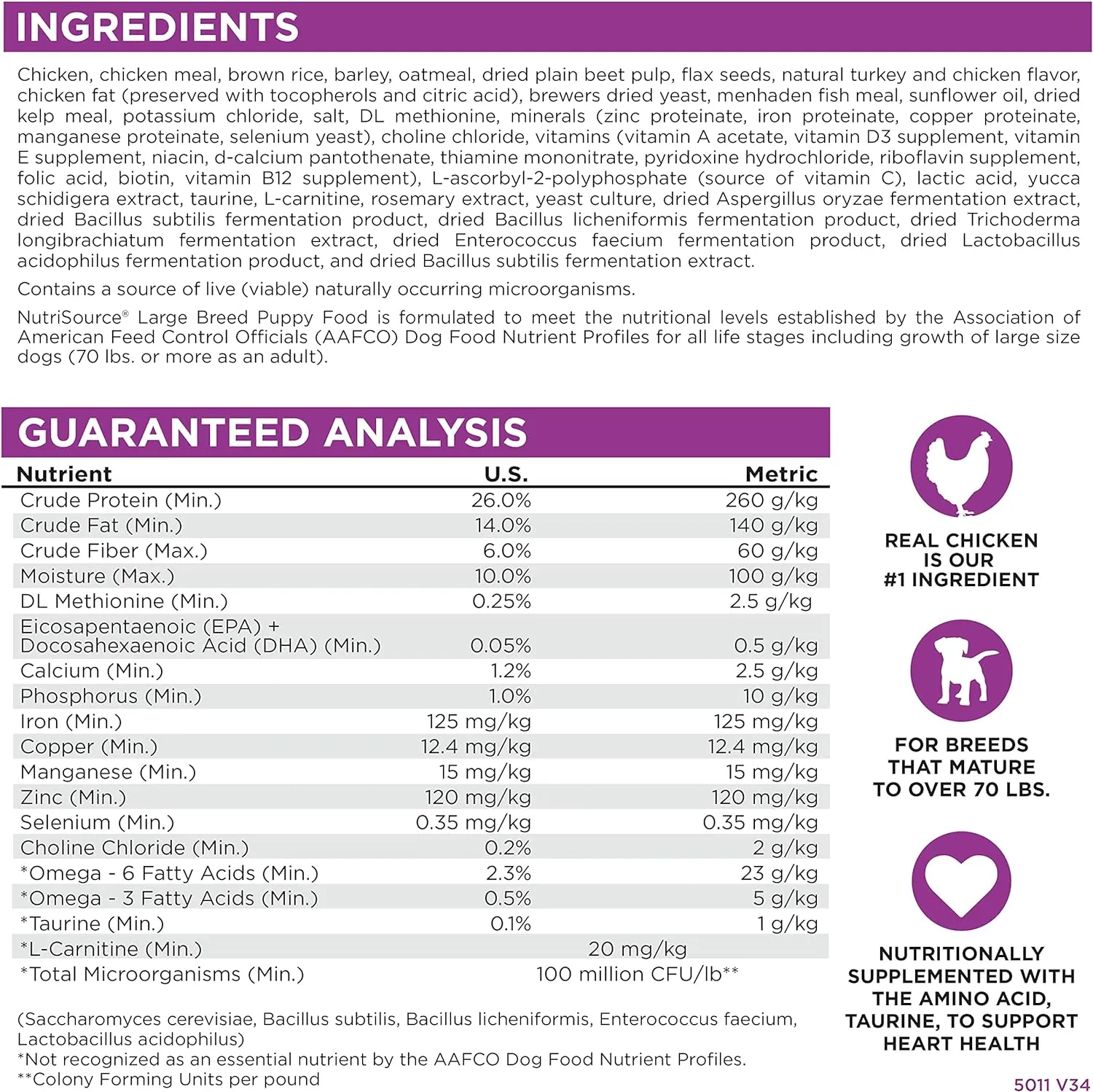 Nutrisource K9 Large Breed Puppy Chicken Dry Dog Food, 6lb