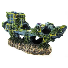 Penn Plax Sunken Ship Aquarium Decor - Medium - 12"L x 3.5"W x 6.5"H