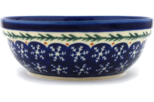Polish Pottery 7" Bowl Friendly Snowmen