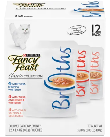 Purina Fancy Feast® Classic Seafood Broths for Cats Wet Cat Food Variety Pack