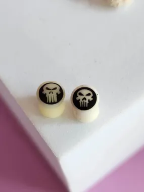 Skull White 6mm Plugs Tunnel Stretchers
