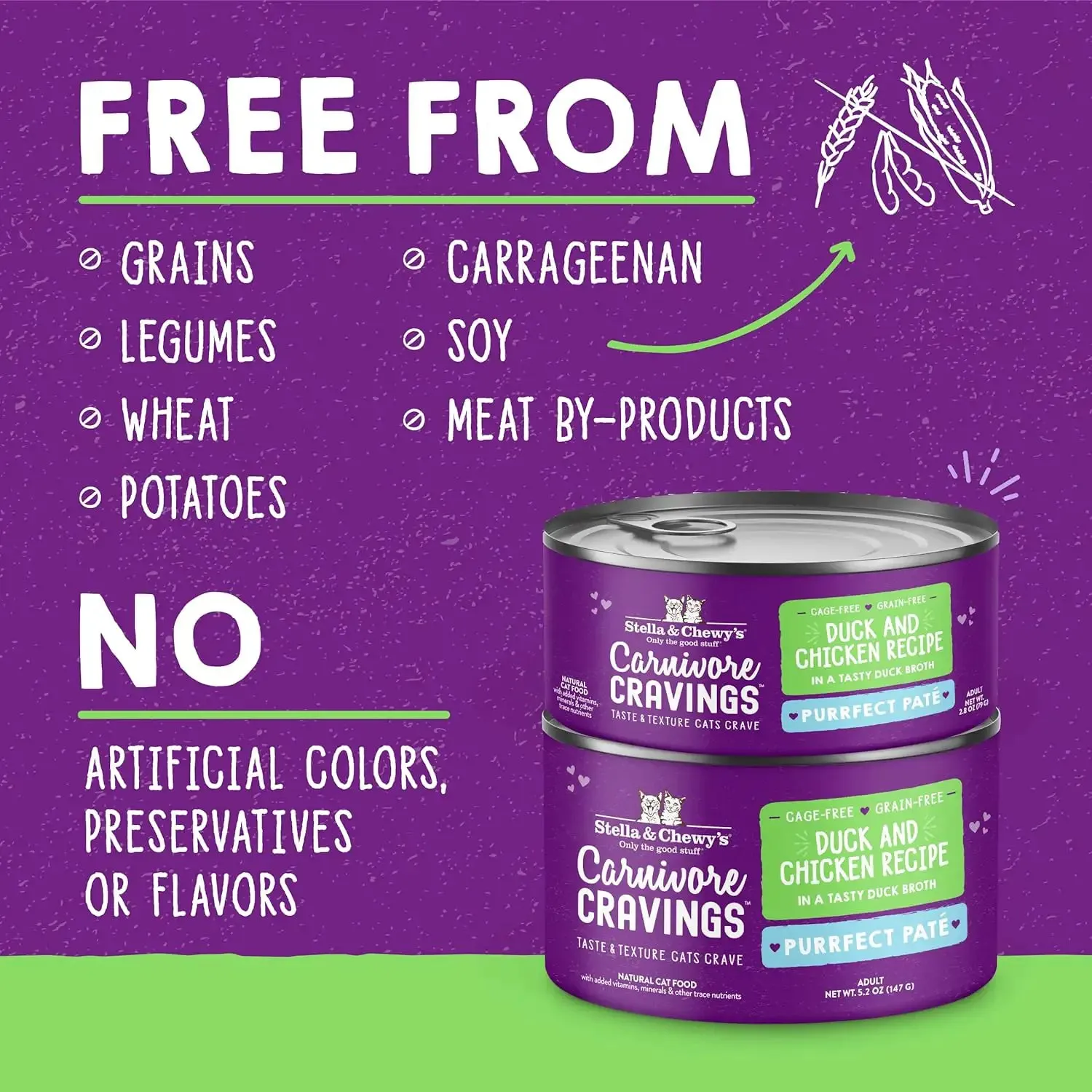 Stella & Chewy's - Carnivore Cravings Purrfect Pate Adult Cat Wet Food - Duck & Chicken Recipe 2.8oz