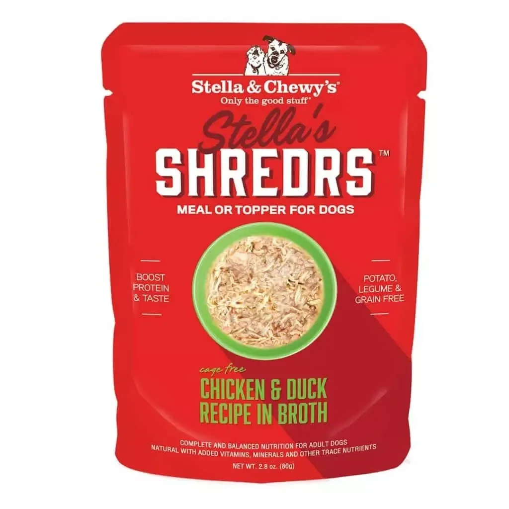Stella & Chewy's Stella's Shredrs Chicken & Duck Recipe in Broth Wet Dog Food