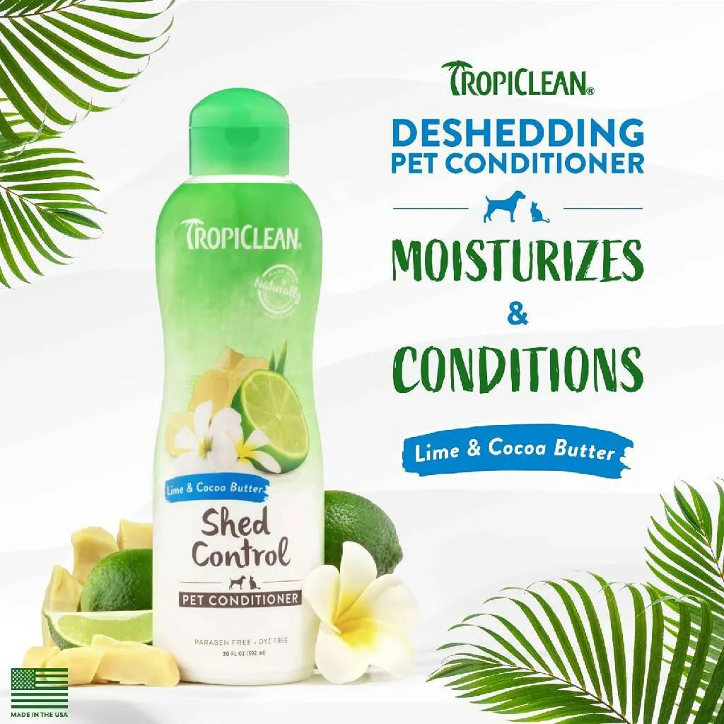 Tropiclean Lime & Cocoa Butter Shed Control Conditioner for Pets (20 oz)