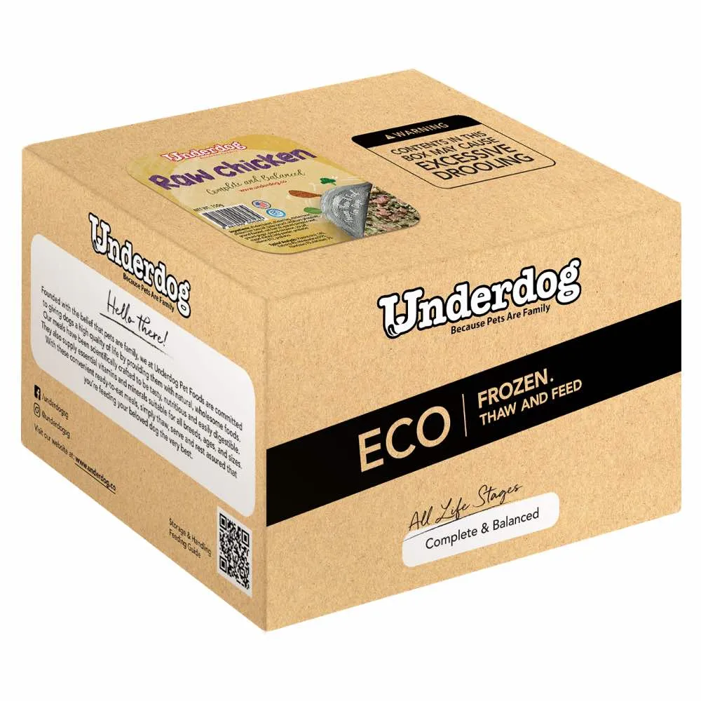 Underdog Raw Chicken Complete & Balanced Eco Pack Frozen Dog Food 3kg