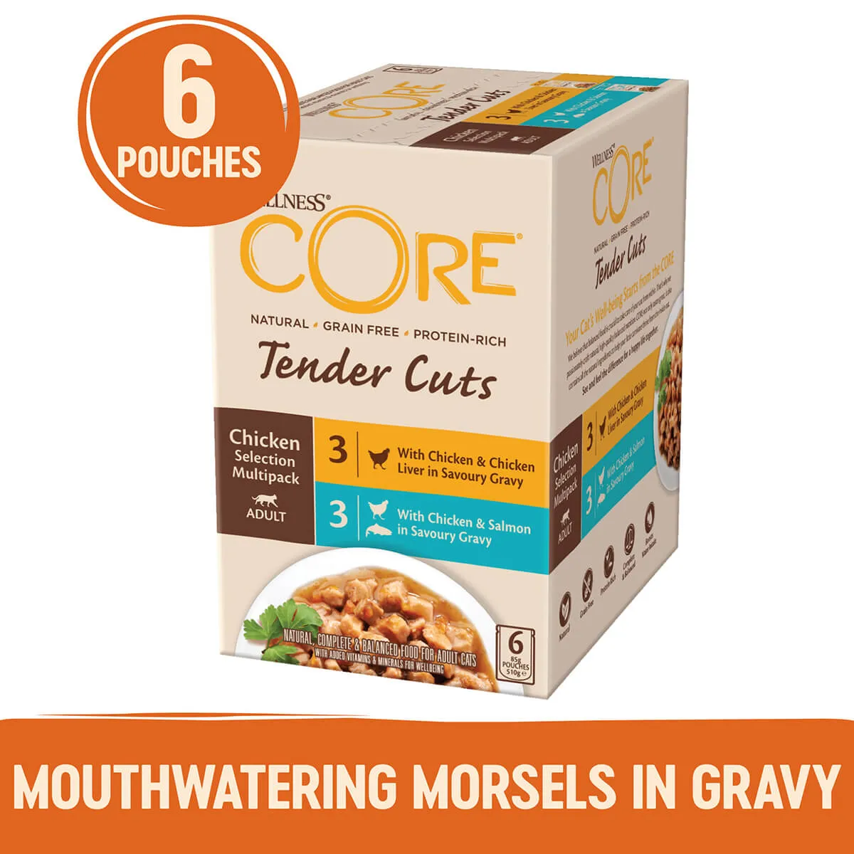 Wellness Core Tender Cuts Chicken Selection Multipack Wet Cat Food 6 x 85g