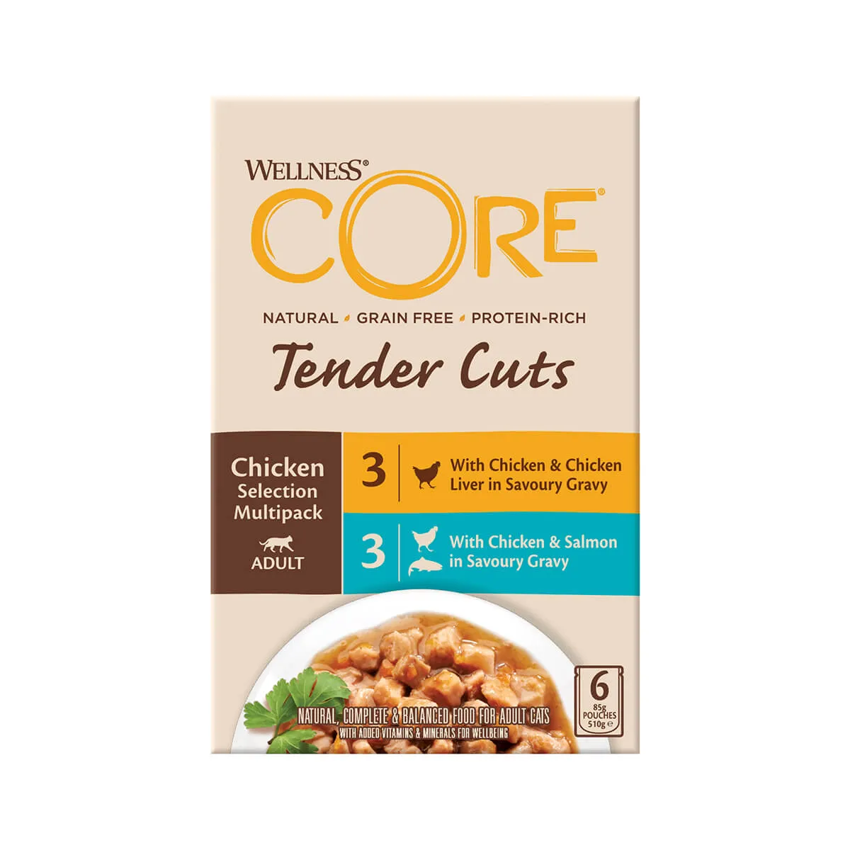 Wellness Core Tender Cuts Chicken Selection Multipack Wet Cat Food 6 x 85g