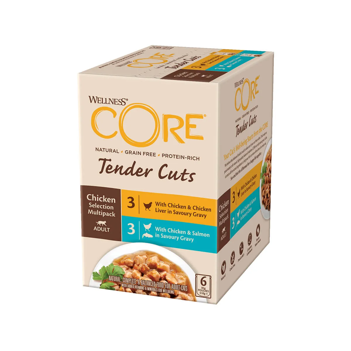 Wellness Core Tender Cuts Chicken Selection Multipack Wet Cat Food 6 x 85g