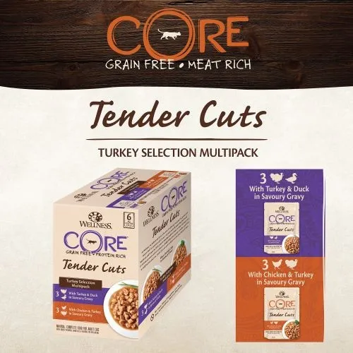 Wellness CORE Tender Cuts Turkey Selection Multipack Wet Adult Cat Food 6 x 85g