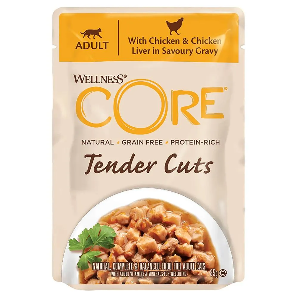Wellness Core Tender Cuts With Chicken and Chicken Liver in Savoury Gravy Wet Cat Food 85g